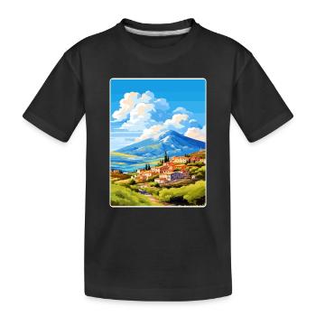 Berg Vardousia Griechenland Reiseposter Souvenir WPA - Kinder Premium Bio T-Shirt - Schwarz - Vorne