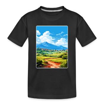 Berg Kreten Griechenland Vintage Reise Poster Souvenir - Kinder Premium Bio T-Shirt - Schwarz - Vorne