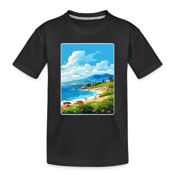 Péninsule de Mani Grèce Affiche de voyage Souvenir WPA - T-shirt bio Premium Enfant - noir - Devant