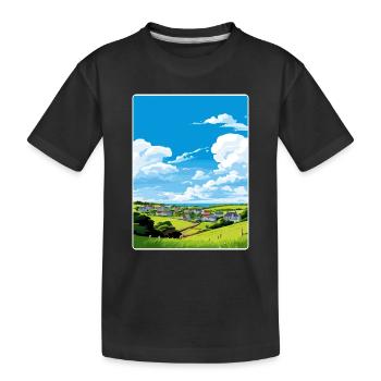Crantock Cornwall England Reiseposter Souvenir - Kinder Premium Bio T-Shirt - Schwarz - Vorne