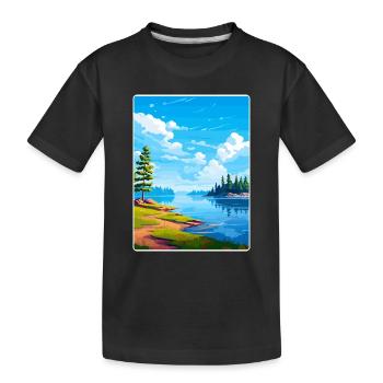 Lake Arrowhead California Travel Poster Souvenir - Kids' Premium Organic T-Shirt - black - Front