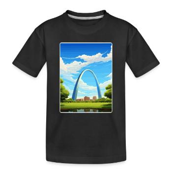 Gateway Arch Nationalpark Reiseplakat Souvenir - Kinder Premium Bio T-Shirt - Schwarz - Vorne