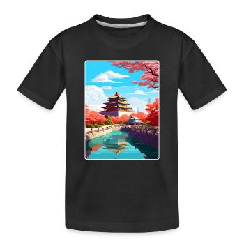 Pékin Chine Voyage Affiche Souvenir Peinture WPA - T-shirt bio Premium Enfant - noir - Devant