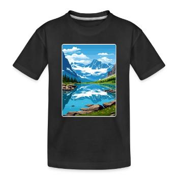 Glacier National Park Travel Poster Souvenir WPA - Kids' Premium Organic T-Shirt - black - Front