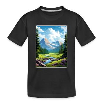 Glacier National Park Travel Poster Souvenir WPA - Kids' Premium Organic T-Shirt - black - Front