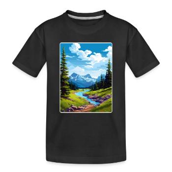 Glacier National Park Travel Poster Souvenir WPA - Kids' Premium Organic T-Shirt - black - Front