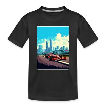 Singapur Rennstrecke Motorsport Rennreise Poster - Kinder Premium Bio T-Shirt - Schwarz - Vorne