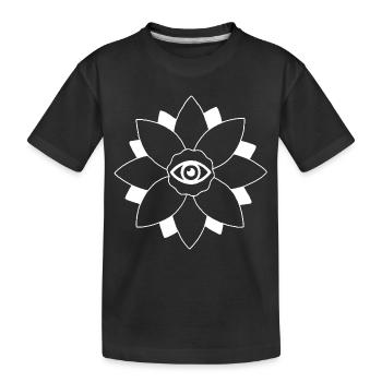 Weiße Lotusblume - Kinder Premium Bio T-Shirt - Schwarz - Vorne