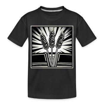 3 ears of grain wheat - Kids' Premium Organic T-Shirt - black - Front