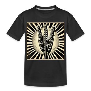3 grain ears of wheat - Kids' Premium Organic T-Shirt - black - Front
