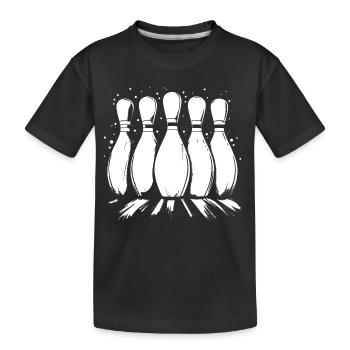 Bowling Pins - Kids' Premium Organic T-Shirt - black - Front
