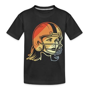 Football Spielerin - Kinder Premium Bio T-Shirt - Schwarz - Vorne