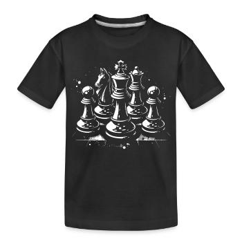 Chess pieces - Kids' Premium Organic T-Shirt - black - Front