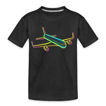 Graphique d’avion rétro - T-shirt bio Premium Enfant - noir - Devant