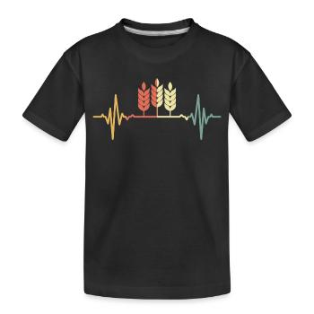 A heart beats for wheat - Kids' Premium Organic T-Shirt - black - Front