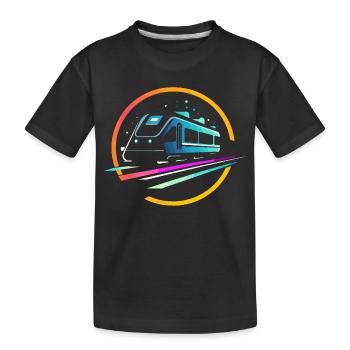 Train Comic - Kids' Premium Organic T-Shirt - black - Front