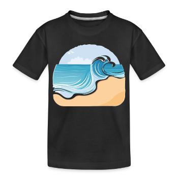 Plage de sable - T-shirt bio Premium Enfant - noir - Devant
