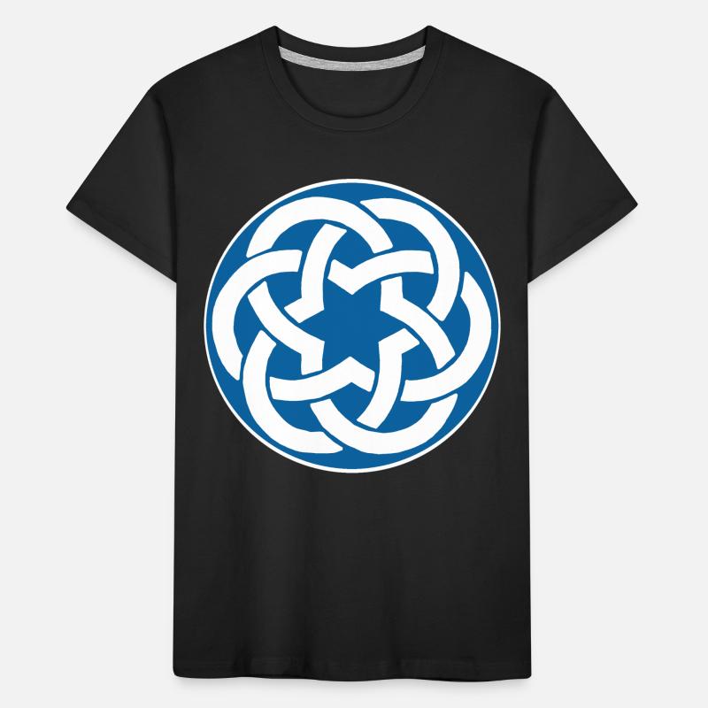 Blauer keltischer Stern Kinder Premium Bio T-Shirt