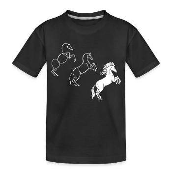 Zeichne mir ein weißes Pferd - Kinder Premium Bio T-Shirt - Schwarz - Vorne