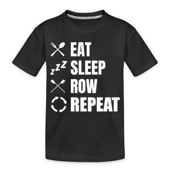Manger dormir Row Répéter - T-shirt bio Premium Enfant - noir - Devant