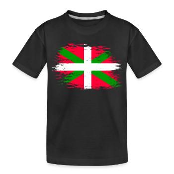 Drapeau basque utilisé - T-shirt bio Premium Enfant - noir - Devant
