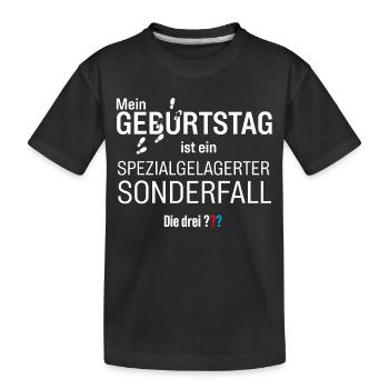 Die Drei ??? Geburtstags-Design - Kinder Premium Bio T-Shirt - Schwarz - Vorne