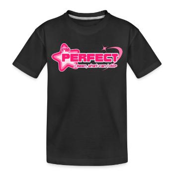 "I'm Perfect" – Y2K Girly Pink Statement - Kids' Premium Organic T-Shirt - black - Front