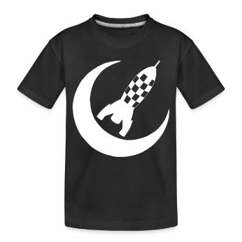 Fusée blanche et demi lune - T-shirt bio Premium Enfant - noir - Devant