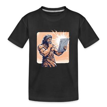 Idea Idea Caveman Stone Tablet Gift - Kids' Premium Organic T-Shirt - black - Front