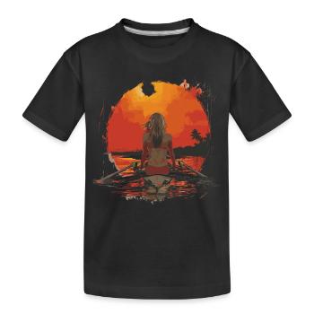 Rameur d’illustration - T-shirt bio Premium Enfant - noir - Devant