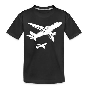 Flugzeuge Zeichnung - Kinder Premium Bio T-Shirt - Schwarz - Vorne