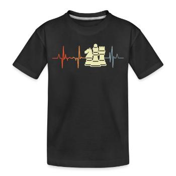 Schachfiguren Kardiogramm - Kinder Premium Bio T-Shirt - Schwarz - Vorne