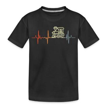 Eisenbahn Herzklopfen - Kinder Premium Bio T-Shirt - Schwarz - Vorne