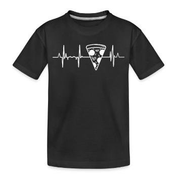 Battement de cœur de pizza - T-shirt bio Premium Enfant - noir - Devant