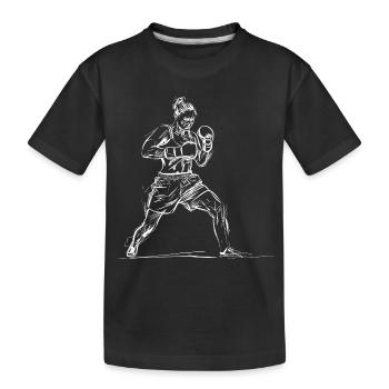 Croquis de boxeuse - T-shirt bio Premium Enfant - noir - Devant