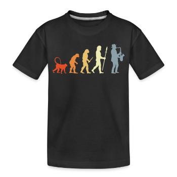 Saxophonist Evolution - Kinder Premium Bio T-Shirt - Schwarz - Vorne