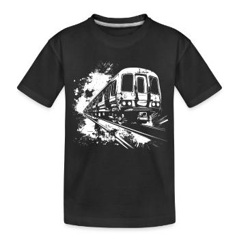 Train Splashes of Color - Kids' Premium Organic T-Shirt - black - Front