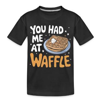 Waffles Breakfast Sweets - Kids' Premium Organic T-Shirt - black - Front