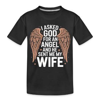 Frau Ehefrau Partnerin Familie Verheiratet - Kinder Premium Bio T-Shirt - Schwarz - Vorne