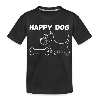 A Happy Dog (White) - Kids' Premium Organic T-Shirt - black - Front