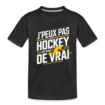 Ich kann nicht, ich kann Hockey haben - Kinder Premium Bio T-Shirt - Schwarz - Vorne