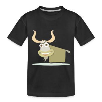 Illustration joyeuse d’une vache tibétaine. - T-shirt bio Premium Enfant - noir - Devant