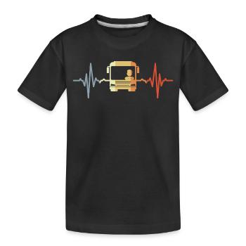 Herzklopfen Busfahrer - Kinder Premium Bio T-Shirt - Schwarz - Vorne