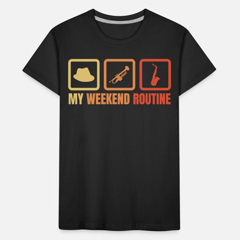 Trumpeter Weekend Routine Kids' Premium Organic T-Shirt