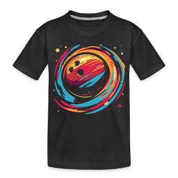 Boule de bowling rétro - T-shirt bio Premium Enfant - noir - Devant