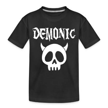 White Demonic Skull - Kids' Premium Organic T-Shirt - black - Front