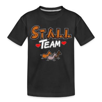 Team im Stall Pferde - Kinder Premium Bio T-Shirt - Schwarz - Vorne