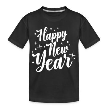 Bonne année en disant nouvelle année - T-shirt bio Premium Enfant - noir - Devant