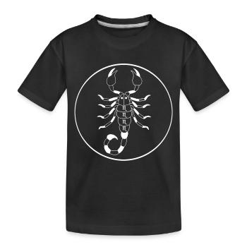 Skorpion Sternzeichen (weiß) - Kinder Premium Bio T-Shirt - Schwarz - Vorne