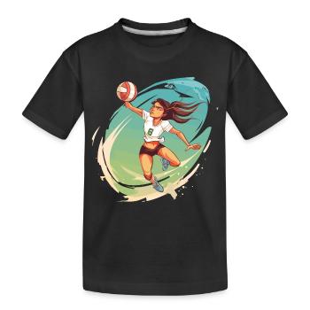Joueur de volley-ball Style comique - T-shirt bio Premium Enfant - noir - Devant